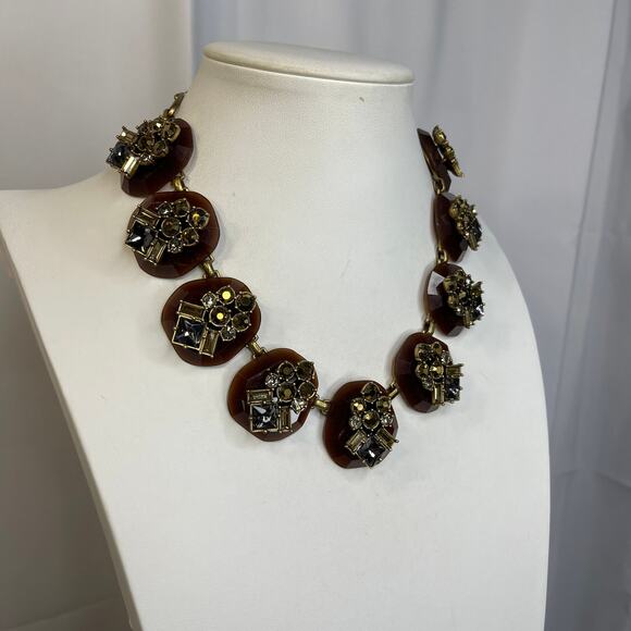 J.Crew J Crew statement necklace gold tone burnished signed costume jewelry - Picture 12 of 16